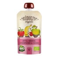 Дитяче пюре Rudolfs Смузі яблуко, полуниця, буряк з вершками 110 г (4751017943052)