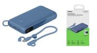 Аккумулятор портативный литий-ионный Power Bank Belkin 20000мА·ч, 20Вт, с дисплеем, синий