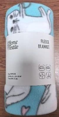 Плед Ardesto Fleece 130x160см, 100% поліестер, котики, блакитний