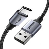 Кабель UGREEN US288 USB-A 2.0 to USB-C Cable Nickel Plating Aluminum Braid 2m (Black) (UGR-60128)