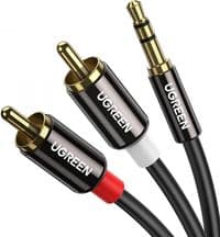 Аудіокабель UGREEN AV116 3.5mm Male to 2RCA Male Cable 1m Black