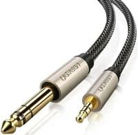 Аудіокабель UGREEN AV127 3,5 мм - 6,35 мм TRS стереоаудіокабель 5 м сірого кольору