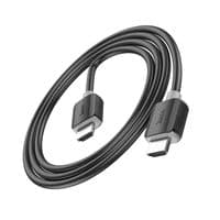 Кабель HOCO HDMI-HDMI 4Kx2K Ultra HD, 1m, v2,0, круглый Black, коннектор Black, Blister