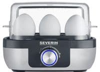 Яйцеварка Severin 420Вт, механическое управление, на 6 яиц, звуков., сигнал, пластик, серо-черный