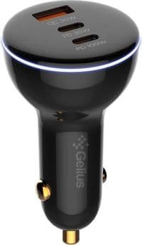 Авто зарядка GELIUS Tronex 1USB + 2Type-C 160W Чорний