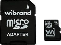 Карта памяти microSDXC (UHS-1 U3) Wibrand 64Gb class 10 (adapter SD)
