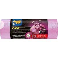 Пакеты для мусора Фрекен БОК Flexy Aroma С затяжкой Розовые 51 х 53 см 35 л 15 шт. (4823071670318)
