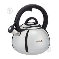 Чайник со свистком Tefal Duetto+, 2.5л, нержавеющая сталь, стальной, черный