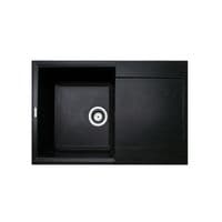 Мийка кухонна Adamant Horizon, штучний камінь, прямокут., з крилом, 780х495х230мм, чаша - 1, врізна, чорний