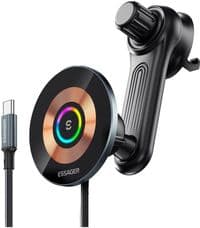 Універсальний автотримач Essager Arpege 15W Magnetic Wirless Car Charger with Phone Holder Function (Rotate Version) Black (EZJCX-GY01B-Z)