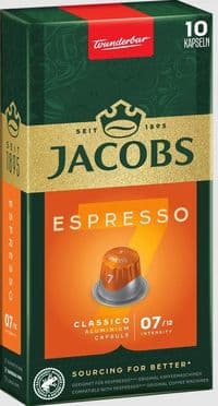 Кава Jacobs Espresso 7 Classico в капсулах сумісні з Nespresso 10 шт (8711000371176)