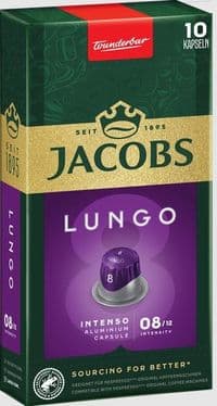 Кава Jacobs Lungo 8 Intenso в капсулах сумісні з Nespresso 10 шт (8711000371244)