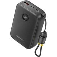 УМБ Vention 20000mAh 22,5W Fast Charging, USB-A, 2xUSB-C, with built-in USB-C cable, Black