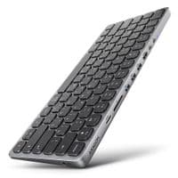 Клавиатура проводная AXAGON HMC-KB USB-C 5Гбит/с 9в1 hub, EN/UA, Серый/Черный