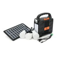 Переносной фонарь EP-396+Solar, Функции: PowerBank, FM радио, USB/TF, Bluetooth, АКБ 6V/4A, 3 выносные лампочки 3W, 185х82х209мм, Black, Box