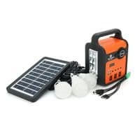 Переносной фонарь EP-371+Solar, Функции: PowerBank, FM радио, USB/TF, Bluetooth, АКБ 6V/4A, 3 выносные лампочки 3W, 145х110х195мм, Box