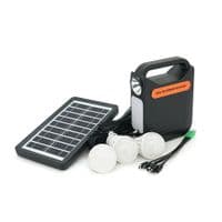 Переносной фонарь EP-391+Solar, Функции: PowerBank, АКБ 6V/3000mAh, 3 выносные лампочки 3W, 140х60х185мм, Box