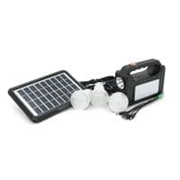 Переносной фонарь EP-392+Solar, Функции: PowerBank, АКБ 6V/4000mAh, 3 выносные лампочки 3W, 175х65х125мм, Black, Box