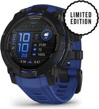 Смарт-часы Garmin Instinct 3, 45mm, AMOLED, Black with Bolt Blue Band, GPS смарт-часы (010-02936-03)