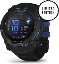 Смарт-часы Garmin Instinct 3, 50mm, AMOLED, Black with Bolt Blue Accents, GPS смарт-часы (010-03020-03)