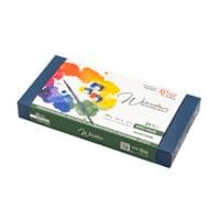 Акварельные краски Rosa Gallery SPECTRUM, 21*2,5мл, с кистью, кювета Индиго металлический пенал (4823098544777)