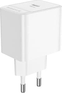 Мережевий зарядний пристрій Borofone BAS13A "Erudite", White, 20 Вт, 1xType-C (PD3.0)