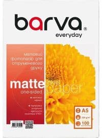 Фотобумага Barva, матовая, A5, 220 г/м², 100 лист, серия "Everyday" (IP-AE220-449)