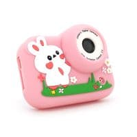 Детский фотоаппарат M03 розовый Кролик, 2 камеры, экран IPS 2-дюйма, Type-C, Pink, BOX
