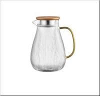 Глечик з кришкою ARDESTO 1480мл, боросилікатне скло, нержавіюча сталь, бамбук, прозорий