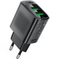 Зарядний пристрій 2xUSB 12W (USB-Ax2) A86 Black Acefast