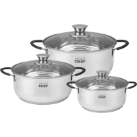 Набор посуды BRAVO CHEF Safran Набор кастрюль 6 пр. (2,0л+2,8л+3,8л) (BC-6002)