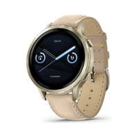 Смарт-часы Garmin Venu 4 (41mm), Beige w/ Lunar Gold + Leather, GPS смарт-часы (010-03013-03)