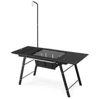 Туристический стол Naturehike CNK2350CF018 для барбекю стальной черный (6976507663960)