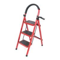 Сходи складні 80см, до 150кг, 3 сходинки з гумовими килимками, металеві, 4кг, Box