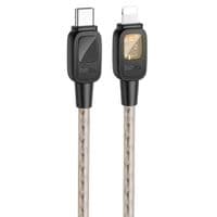 Кабель Hoco U124, Type-C-Lighting, 27W, длина 1.2м, Black / Gray, BOX