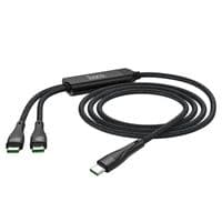 Кабель Hoco U102, Type-C-2Type-C, 100W, такневая обплетка, длина 1,5м, Black, BOX
