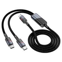 Кабель Hoco U139, Type-C-2Type-C, 100W, такневе обплетення, довжина 1,2м, Black, BOX