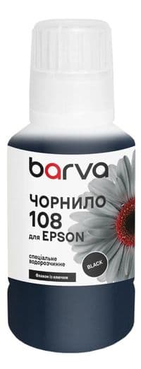 Чорнило Barva Epson 108, Black, для L8050/L18050, 140 мл, водорозчинне, флакон OneKey (E108-1009)