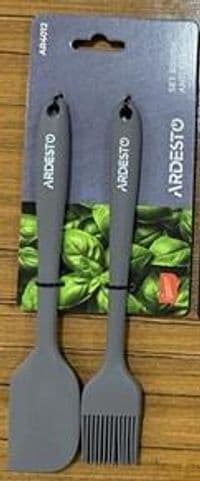 Набір: пензлик і лопатка Ardesto Gemini, 2шт, 21см, 22см, силікон, чорний