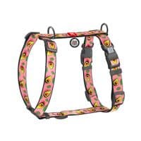 Шлея для собак WAUDOG H-подібна анатомічна Nylon з QR адресником "Авокадо на рожевому" пластиковий фастекс S (343-4051)