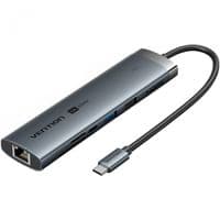 Док-станция USB3.2 Type-C --> HDMI/USB3.0/USB2.0/RJ45/SD/TF/PD 100W Hub 8-in-1 Vention