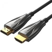 Кабель HDMI M - M, 15,0 м, V2.1, оптический 8K 60 Гц 48 Гбит/с Dolby 7.1 TPE Черный цинковый сплав Вентиляция