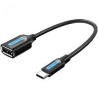 Переходник USB 2.0 Type-C --> USB AF (OTG), 0.15 m PVC Vention черный