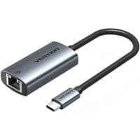 Переходник USB Type-C-> Ethernet RJ45 1000Mb черный Aluminum Alloy Type Vention