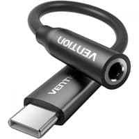 Переходник USB-C --> аудио Jack 3.5мм, Aluminum Alloy, черный Vention