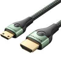 Кабель HDMI M - Mini M, 1.0 м, V2.1 8K 60Гц, алюминиевый сплав, зеленая вентиляция