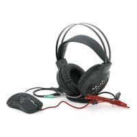 Комплект мыши наушники Jedel CP06. Наушники: 50 мм, микрофон, RGB, кабель 2.0 м. Мышь: DPI 800/1200/1600/2000, RGB, кабель 1.5м. Black. Box