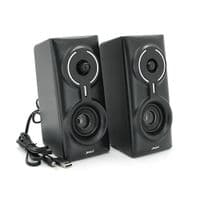 Колонки 2.0 JEDEL S-570 USB+3.5mm+Bluetooth, 2x3W, 30Hz-16KHz, с LED подсветкой, 180х95х90 мм, Black, BOX