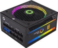 Блок живлення 1050 Вт, GameMax RGB 1050 PRO, Black, модульний, 80+ Gold, Active PFC, 14 см з ARGB підсвічуванням, 3xMolex / 10xSATA / 1x16-pin / 4x6+2-pin / 2x4+4-pin / 1x20+4 pin, захист OVP/UVP/OCP/OLP/OPP/SCP