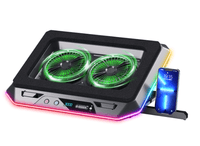 Подставка для ноутбука IceCoorel A5, до17, fan2-125*15 мм 2200+plusmn;10% RPM, корпус пластик, 1-USB+1-TYPE C, 420x320x55mm, RGB-11режимов, Box Q8